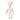 Bukowski Bears Lucy premium quality stuffed animal giraffe toy wearing white dress and shoes with a bow atop her head.